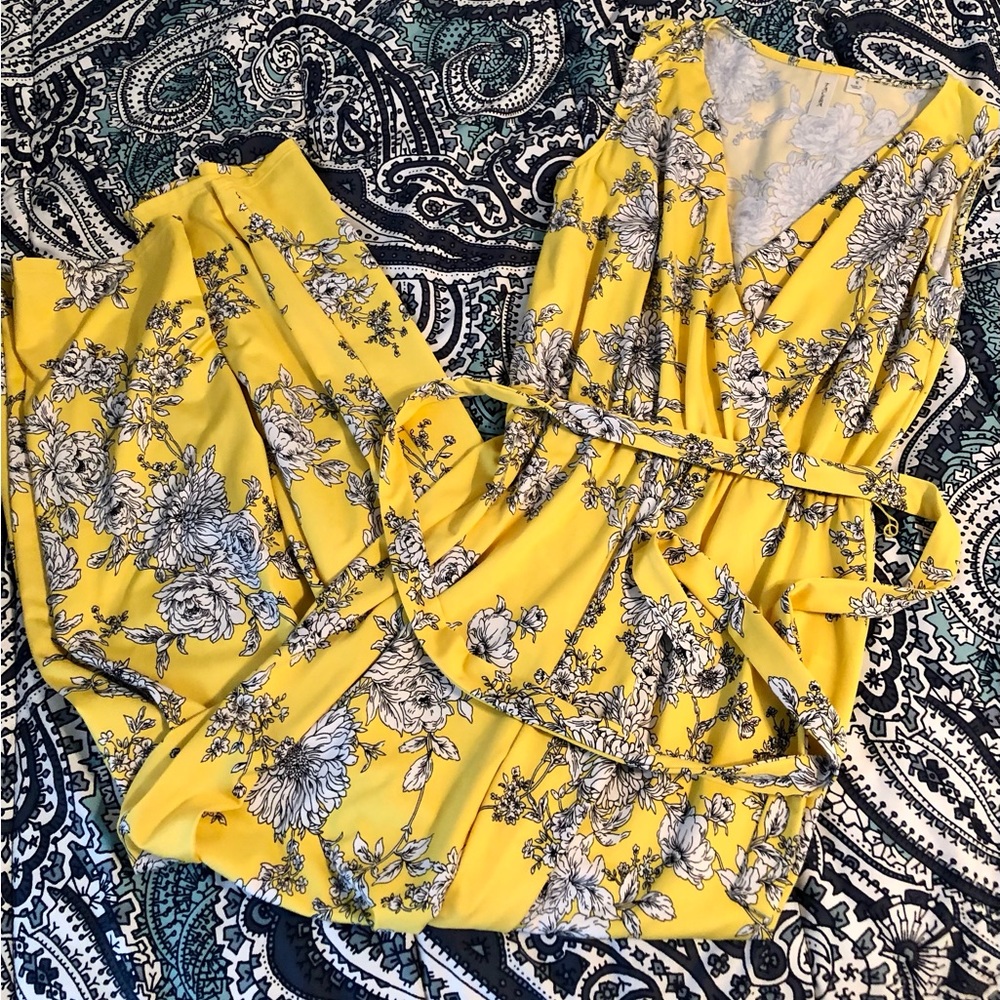 Yellow Floral Jumpsuit